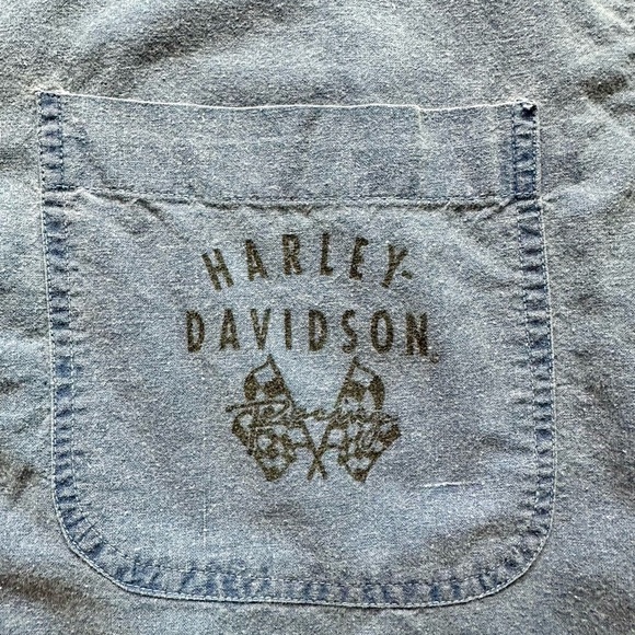Harley-Davidson Denim Button Up Shirt Vintage-Style Nostalgia Series L - Picture 4 of 10